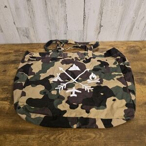 Camouflage Canvas Tote Bag with Arrow Design